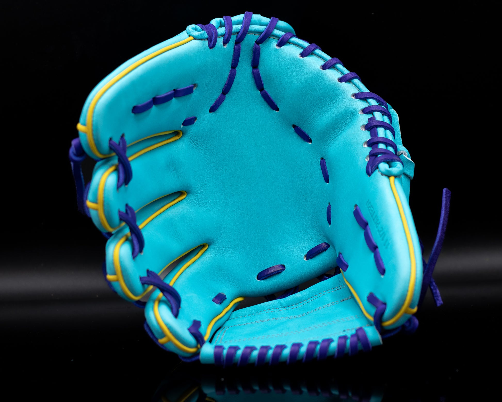 open pocket of aqua blue glove